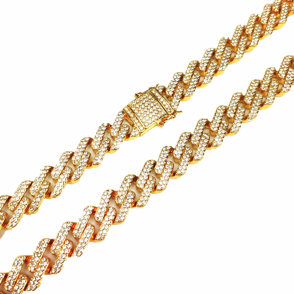 Kopen Iced Out 15mm Miami Cubaanse Link Chain 8 \