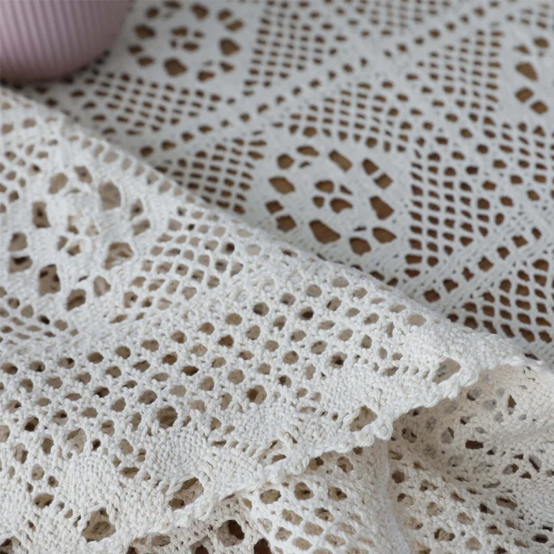 نمط جديد كامل جوفاء المطرزة الدانتيل الأبيض الكروشيه سماط القطن قماش الطاولة المستطيلة المنزل مفارش ومنسوجات أسرة ملائمة للفنادق ديكور ...