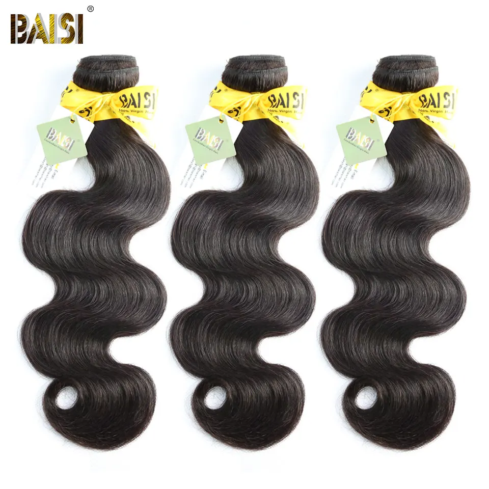BAISI волосы необработанные натуральные волосы бирманские волнистые натуральные волосы 3 пучка