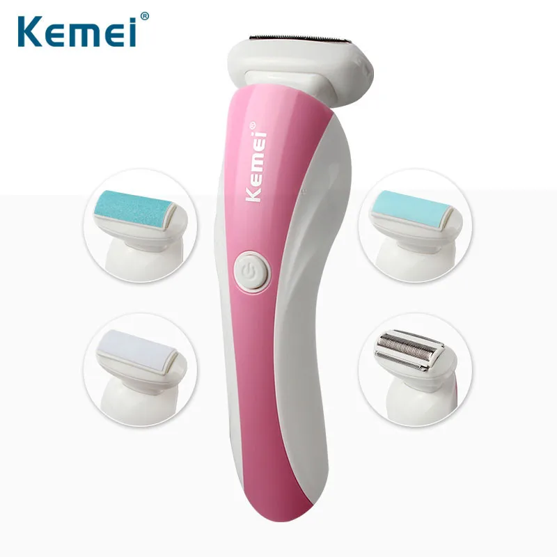 Kemei 4 In 1 Multifunction Battery Epilator for Women Shaver Bikini Leg