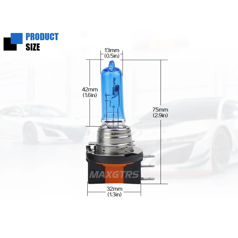 2 шт. галогенная лампа H15 12 В 15/55 Вт 5000 К|car light|super whitelamp 12v |