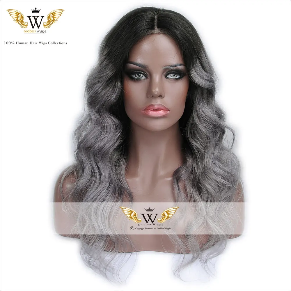 7A Grade 5"x5" Human Hair Lace Front Wig For Black Women Two Tone Ombre