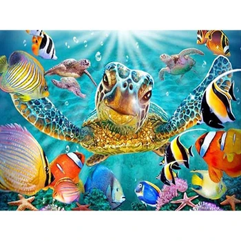 

5D Diy Diamond Painting Cross Stitch Painted sea turtle Home Decor Full drill Rhinestones Mosaic Inlay Diamond Embroidery