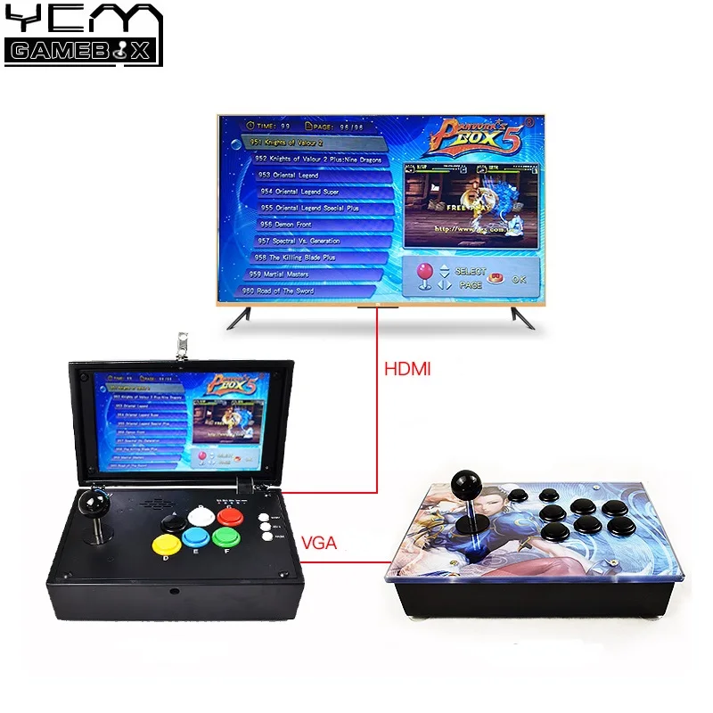 

Pandora Box 6 1300 in 1 Arcade Console 1Pcs 10 Inch Arcade Box + 1Pcs Plastic Controller for 2 Players Retro Video Game Machine