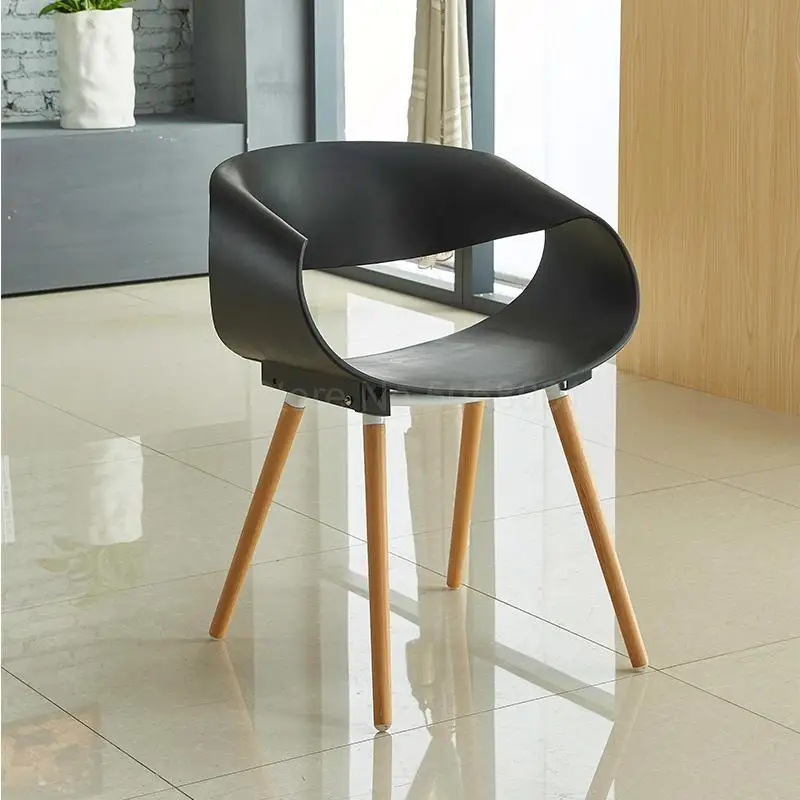 Nordic fashion modern plastic chair creative lounge chair designer chair solid wood negotiation chair back coffee chair - Цвет: ml2