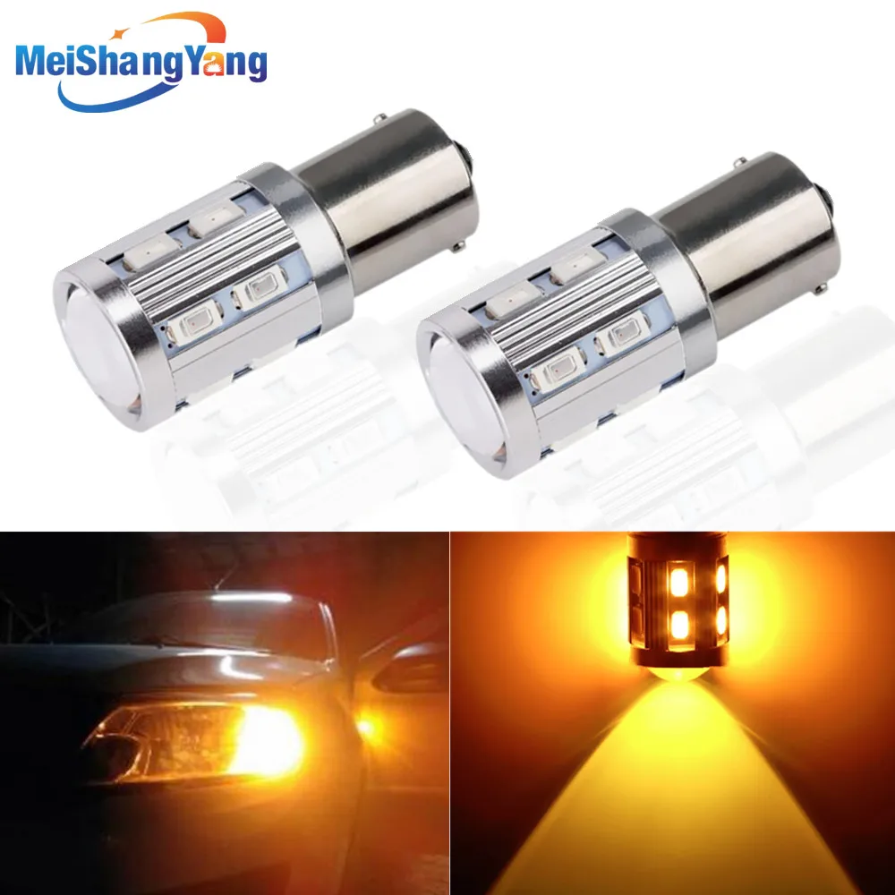 

2pcs 1156 BAU15S 12SMD Samsung 5730 High Power lamp py21w Car LED bulbs rear brake Lights Source parking 12V White Red Yellow
