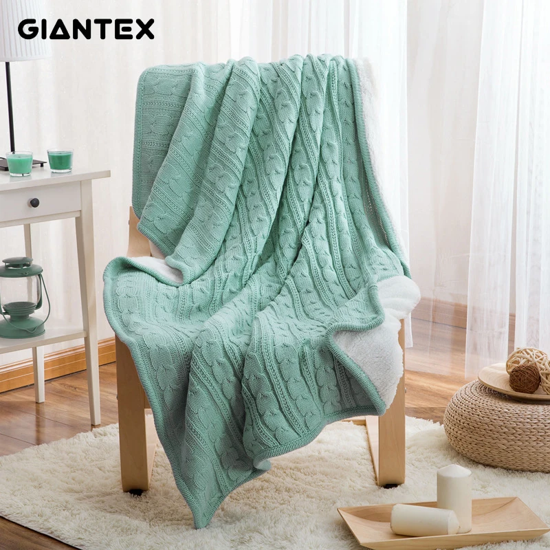 Best GIANTEX Wool Knitted Winter Nordic Throw Blanket For Beds Adult Bedspread on the bed sofa manta mantas de cama koc deken