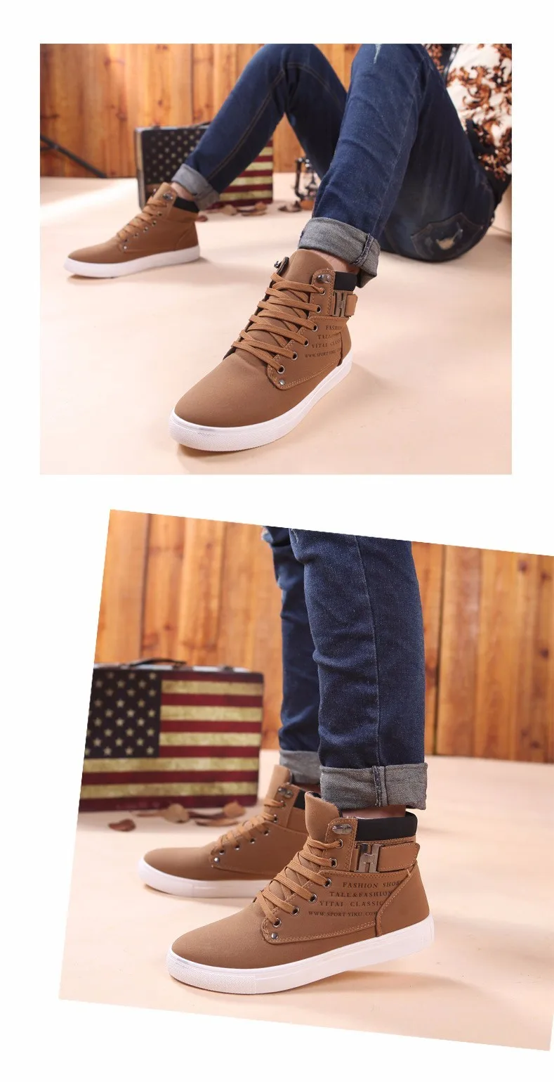 New fashion Nice men shoes winter high top lace up casual ankle autumn flock men shoes British style casual shoes ET09 (7)