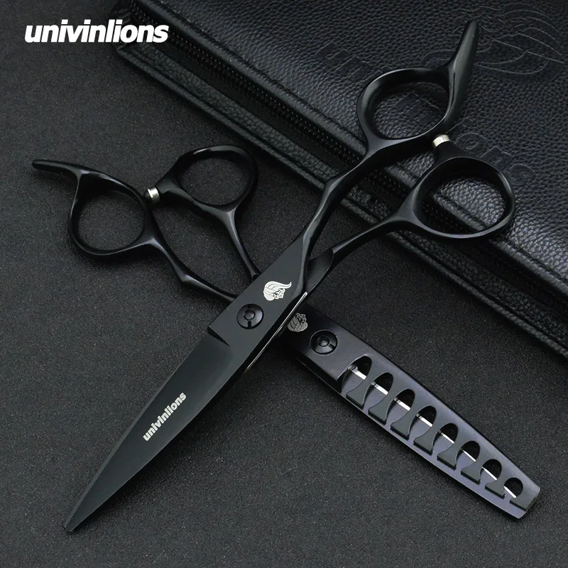 Univinlions 6 дюймов парикмахерские ножницы черная модель Профессиональный