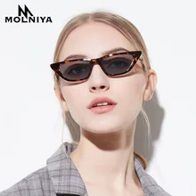 MOLNIYA маленькие кошачьи глаза милые сексуальные женские ретро очки фирменный дизайн маленькие черные леопардовые винтажные недорогие солнцезащитные очки oculos
