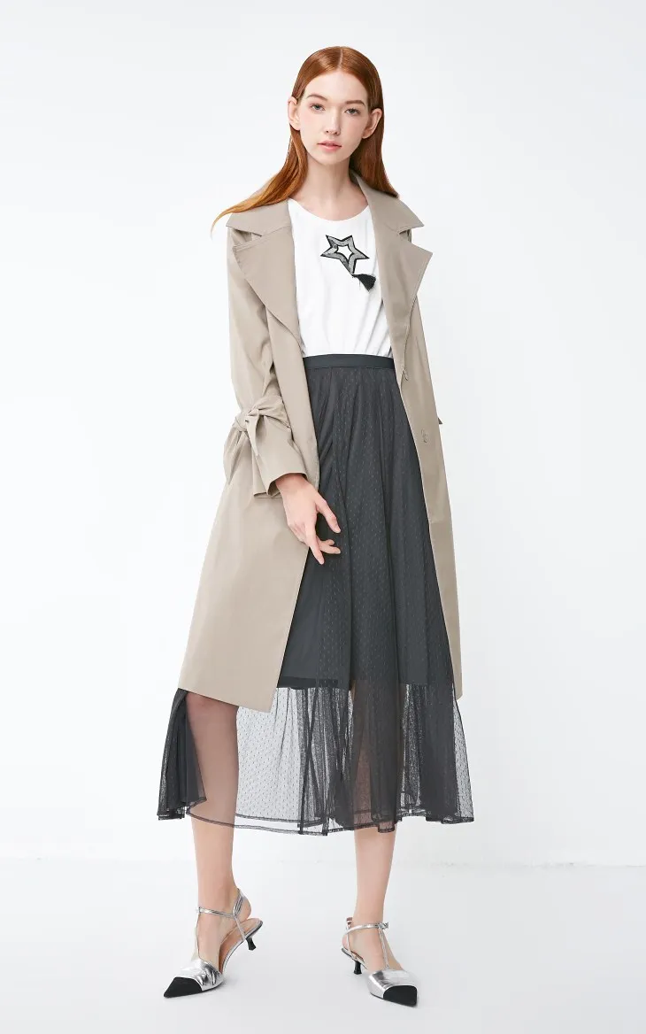 Vero Moda куртка женская OL стиль скрытые пуговицы на шнуровке лацкане минималистский Тренч | 318321519