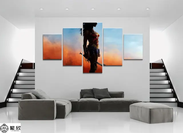 Wonder Woman Wall Art aliexpress : buy 5 panel dc wonder woman movie canvas printed Wonder Woman Wall Art aliexpress : buy 5 panel dc wonder woman movie canvas printed