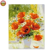 Цифровая самодельная картина маслом украшение гостиной спальни диван фоновая живопись цветок стол