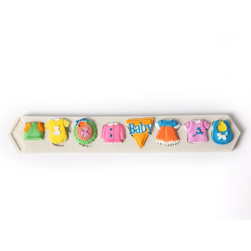 New 3D Baby Clothes Pants DIY Silicone Mould Fondant Cake Decorating Mold for Chocolate Mold Baking Tools 03