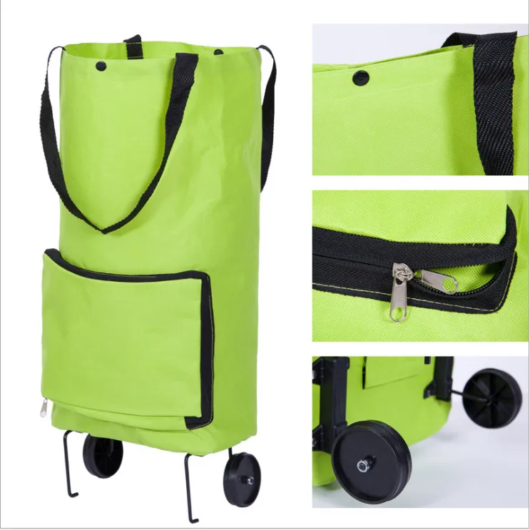 Hirigin складной чемодан на колесиках переносная магазинная тележка складная домашняя зеленая сумка для покупок