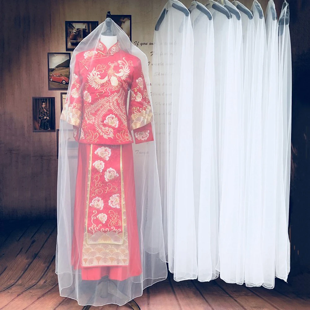 1pc New Dust-proof Covers Bride Gown Storage Bags Wedding Dress Garment Protector Clothing Cover Transparent Wardrobe - Цена: 130,64 - 268,61 руб.