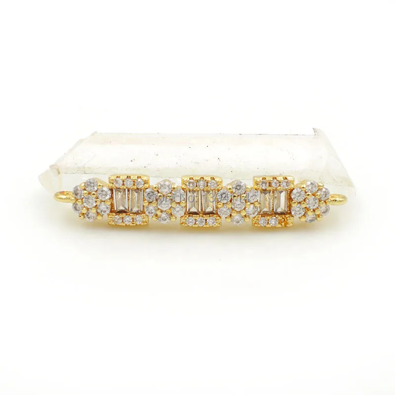 32*5*3 мм Micro Pave Clear CZ шестигранный и квадратный комбинированный разъем, пригодный для мужчин и женщин, делая браслеты ювелирные изделия
