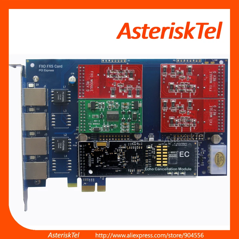 AEX410 3 FXO+ 1 FXS с подавлением эха, FreePBX, Elastix, Tcpbx, Briker карта Asterisk для VoIP телефона IP PBX tdm410p