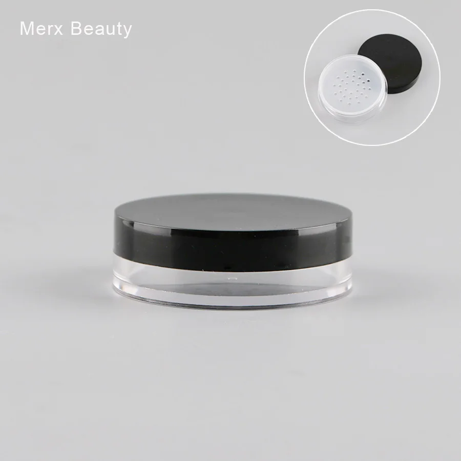 

5/50PCS 10ML Black Clear Empty Plastic Cosmetic Jar Makeup Tool Round Loose Powder Case Refillable Cosmetic Containers Packaging