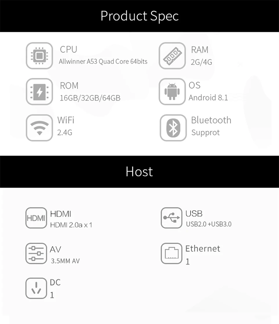 T98 Android 9.0 Mini TV Box RK3328 4GB+32GB Wifi 2.4g with Bluetooth Smart TV Box HD 6K For Smart Media Player Set Top Box