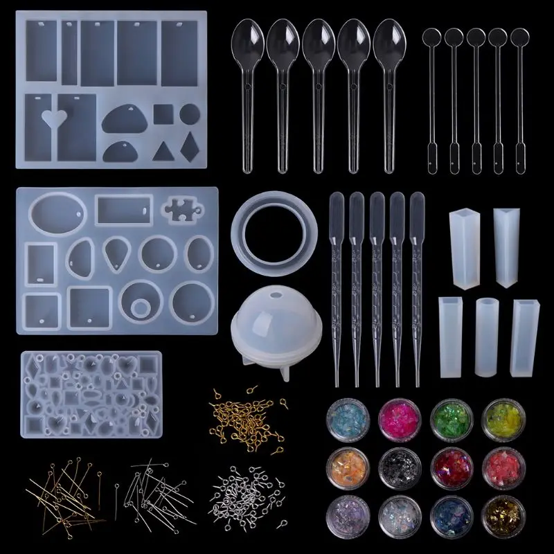 

1 Set Epoxy Resin Kit Jewelry Casting Tools DIY Handmade Crafts Gifts Necklace Bangle Making Findings Silicone Mold