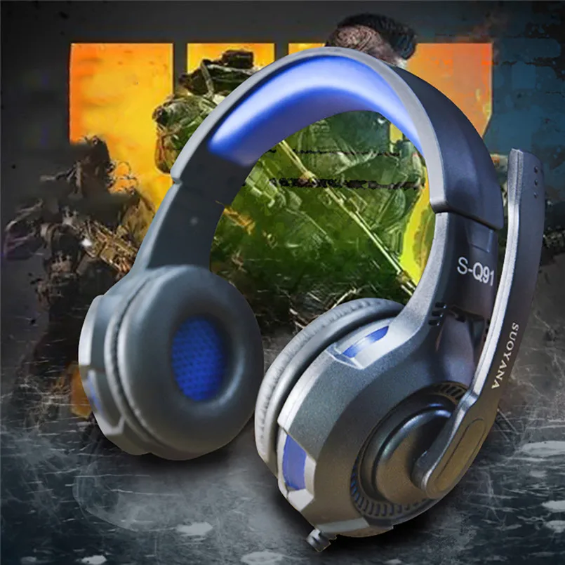 Surround Stereo Gaming Headset Headband Headphone 3.5mm with Mic for PC Fashionable Headphone Soft Cushion Head-Pad 40AP905