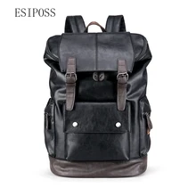 Мужская Дорожная сумка на плечо сумка Для мужчин рюкзак черного цвета из искусственной кожи дорожная сумка Для мужчин 14-дюймового ноутбука для отдыха высокое Ёмкость