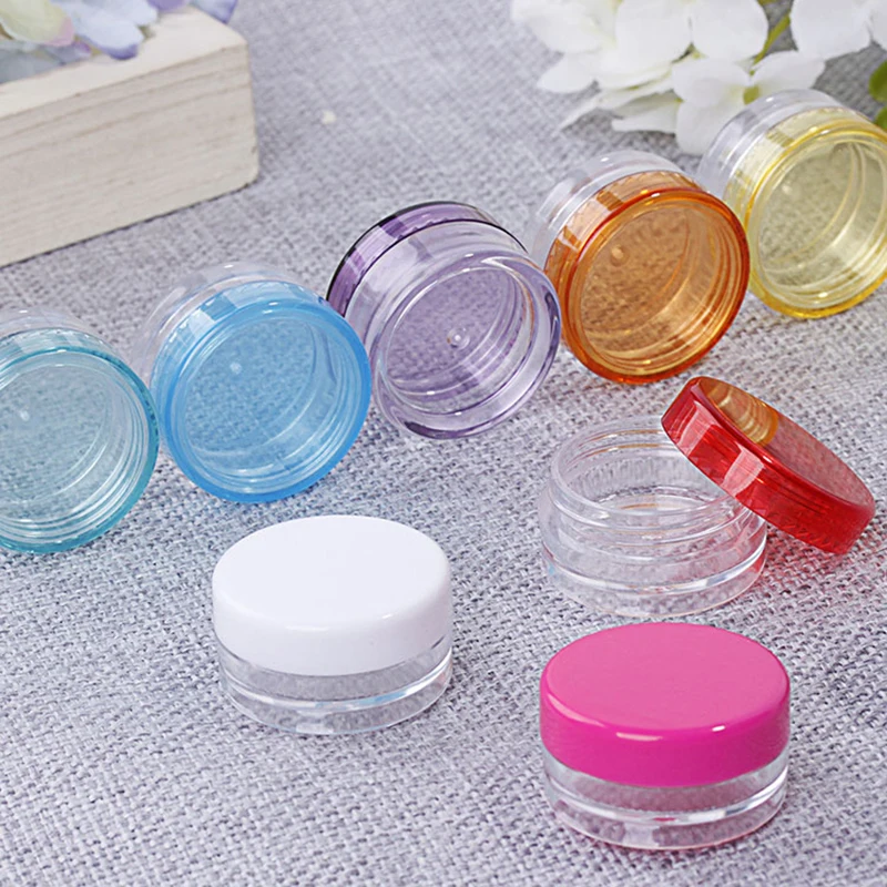 50pcs 5g Clear Plastic Cosmetic Jars for Shadow Powder Empty Sample