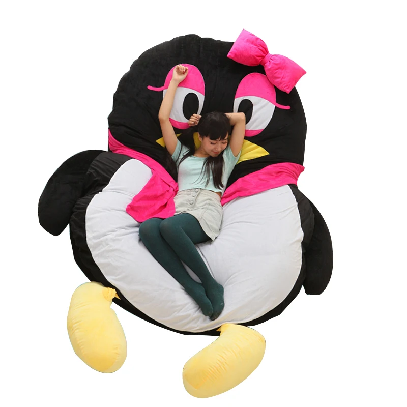Dorimytrader Kawaii Soft Cartoon Qq Penguin Plush Beanbag Anime