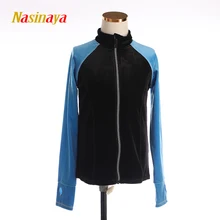 Подгонянная куртка для фигурного катания на молнии топы для мальчиков мужская тренировочная соревнования Patinaje Ледовое катание Теплый Бархатный гимнастический