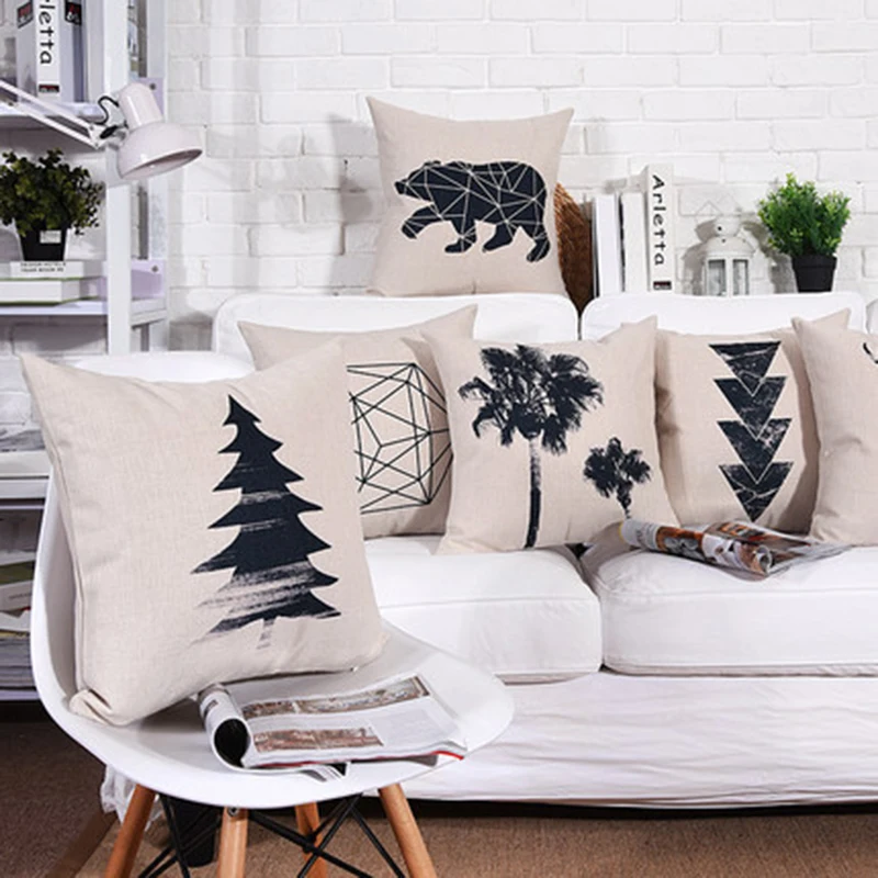 

New Cotton Linen Pillow Cover Nordico Style Deer Cushion Cover Home Decorative Pillow Case 45x45cm/55x55cm/60x60cm/30x50cm