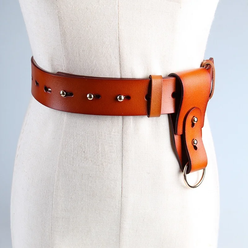 New Cowskin Buckle Free Adjustable Belts Women Thin Genuine Leather Belt Without Buckl Real ...