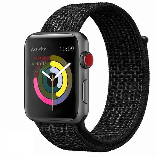 Цвет Напульсники для наручных часов Apple Watch Series 5/4/3/2/1 40 мм 44 спортивный бесшовный нейлон сменный ремешок для 38 мм 42 мм наручных часов iWatch, ремешок - Цвет ремешка: for nike black