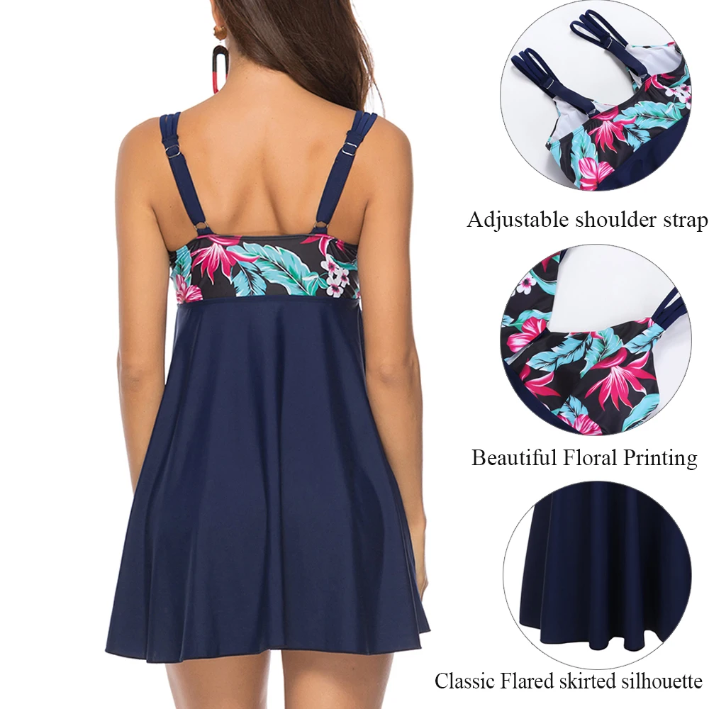 Preise JOYMODE Zwei Stück Bikini Rock Plus Größe 5XL Badeanzug Frauen Bad Anzug Kleid Mujer Sexy Bademode Brasilianischen Tankini Schwimmen Kleid