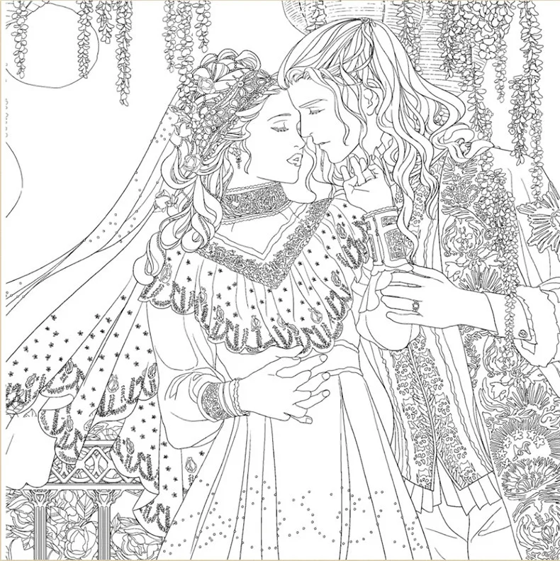 美女と野獣塗り絵用アダルトチルドレンコミック和らげるストレス落書きシークレットガーデンアートデザイン塗り絵 Book Cartoon Bookingbook Definition Aliexpress