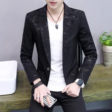 COO 2019men осенний Тонкий Блейзер для досуга, модный красивый блейзер с принтом