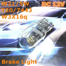 12 V Halogênio Warm White Cor Geral Lâmpada Do bulbo Do Carro W21/5 W T20 W3X16q/7443 Linha Dupla para a Parte Traseira da Luz de Freio