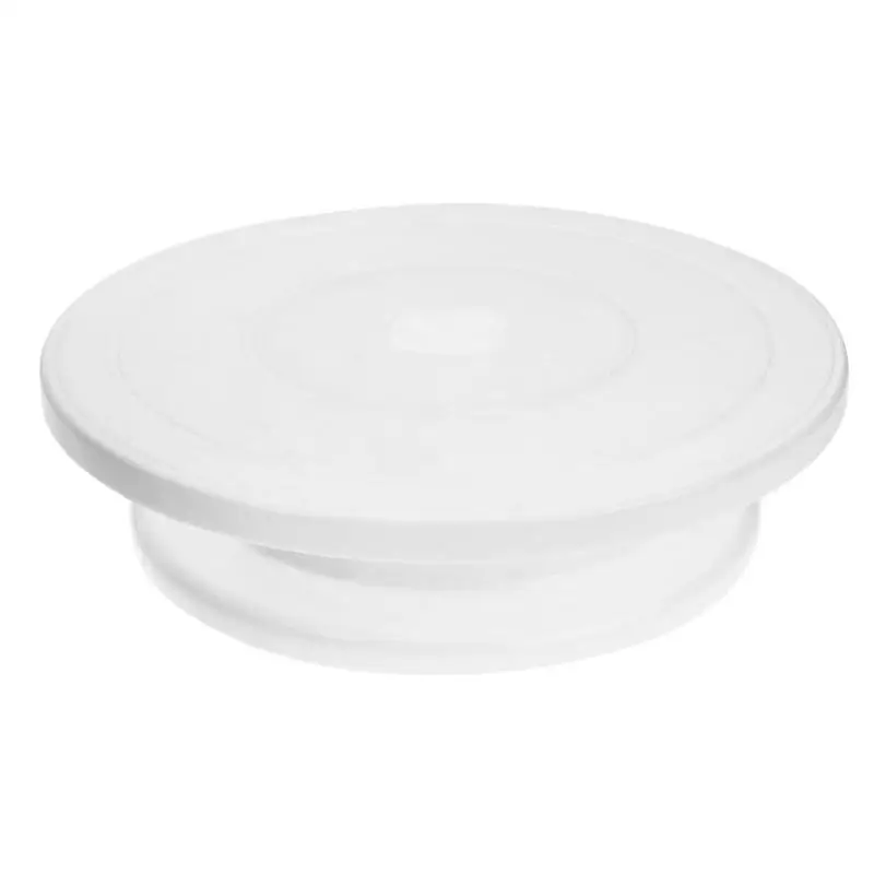 Сковородка "сделай сам", инструмент для выпечки, противоскользящая круглая подставка для торта, пластиковая пластина для торта, Вращающийся поворотный стол, инструмент для приготовления пищи - Цвет: Белый