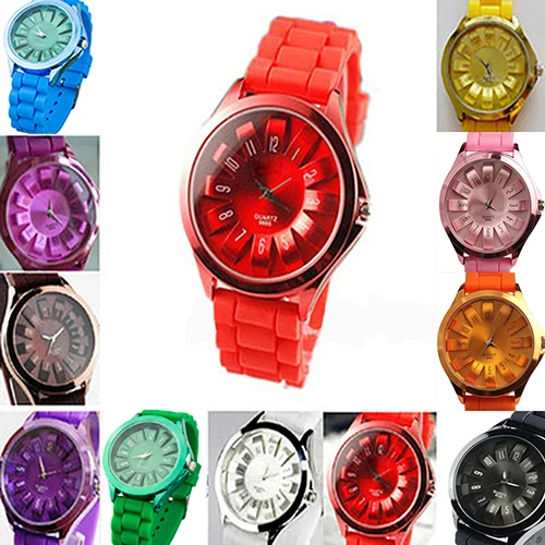 

New Hot Unisex Fashion Silicone Rubber Quartz Sports Watch Men Women Jelly Wrist Watch