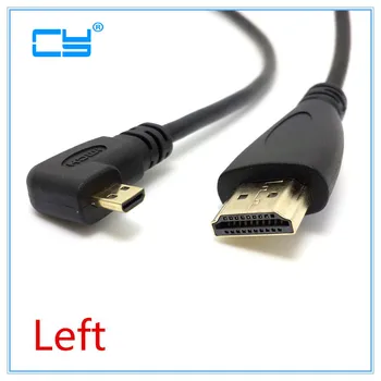 

90 degre Left elbow Micro Hdmi male To HDMI Cable Male Cable for Moto HTC Mobile phone XOOM TF201 A500 Tablet PC 50cm 1.5M/5FT