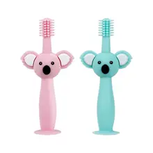 360degree Baby Toothbrush Koala Head Handle Infant Brushing Teeth Training Safe Design Soft Healthy Silicone Toddler Oral Care