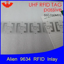 Метка Диапазона UHF RFID Метка Alien 9634 инкрустация 915 МГц 900 МГц 868 МГц 860-960 МГц Higgs3 EPC Gen2 ISO18000-6c смарт-карты пассивные RFID теги этикетки