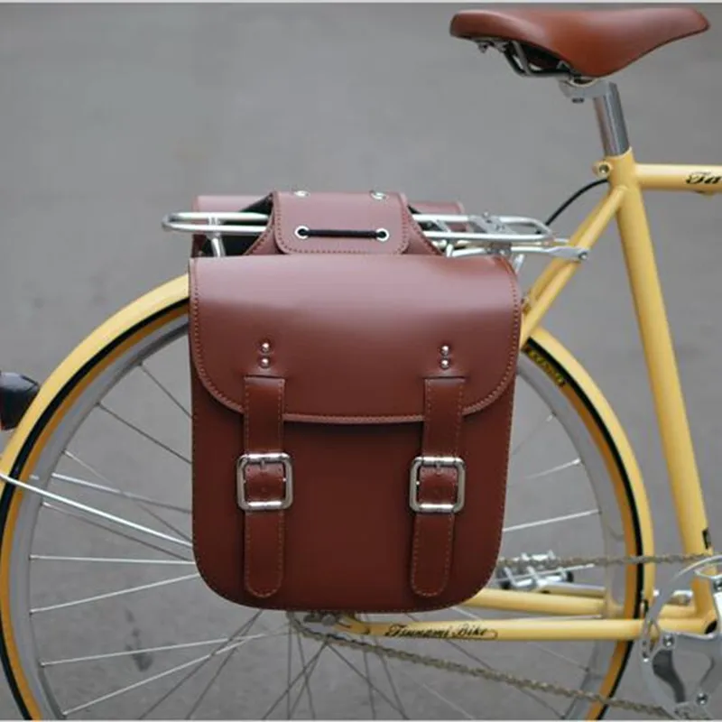 Q1096-レトロな自転車のバックパック,革と合成皮革の裏地付きバッグ,ビンテージスタイル,送料無料