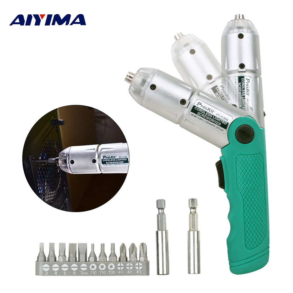 

Aiyima Cordless Drill Electric Screwdriver Herramientas Electricas Cordless Household Multi-function Direct-insert Power Tool
