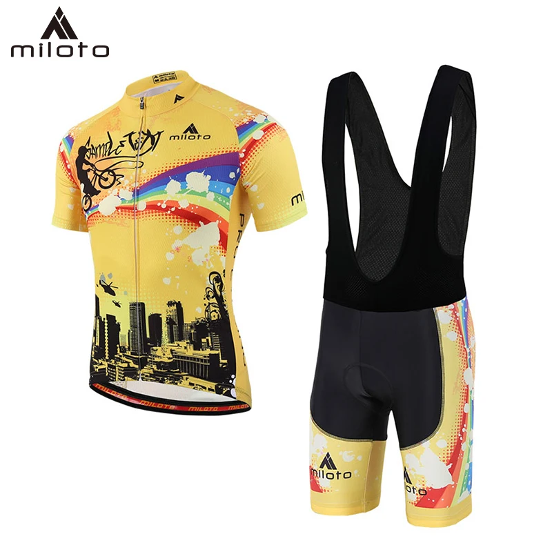 

MILOTO Cycling Jersey Set Summer Short Maillot Ropa Ciclismo Bicycle Clothing MTB Riding Bike Uniform Maillot Cycling bib suits