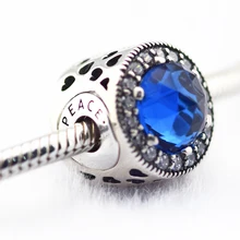 Подходит для Pandora Essence браслеты мира Амулеты с синим CZ серебряные бусины 925 пробы