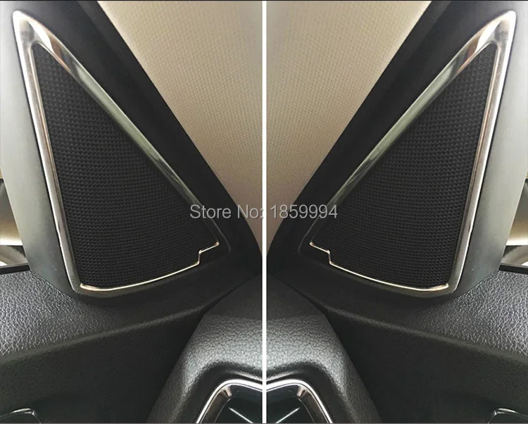 

FOR 2017 skoda kodiaq chrome front window A middle air outlet cover frame sticker matte Stainless Steel 2pcs/lot