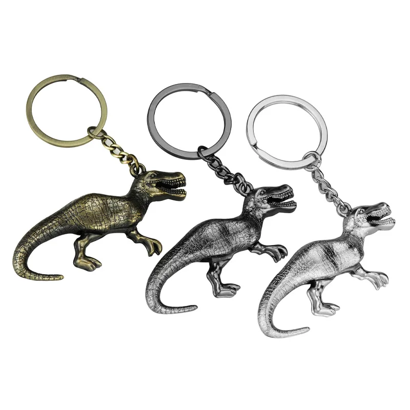 

1 Pcs 3 Color 3D dinosaur keychain Era of dinosaurs key chain Animal Anim key ring Handbag Pendant key holder