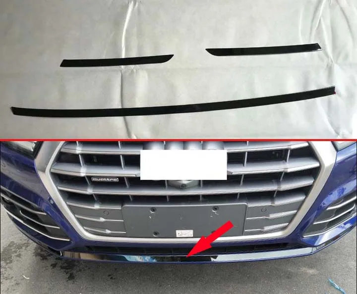 Для Audi Q5 FY 2018 2019 Нержавеющая сталь Черный титан перед бампером крышка бампера щит