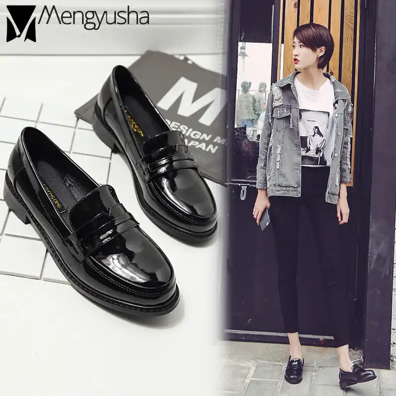 chunky black loafers womens